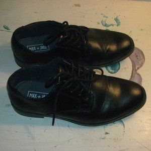 Max + Jake Buckley Black Faux Leather Oxford Lace-up Dress Shoes Size 5